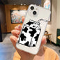 Cute Cow Print Fundas Luxury Transparent Phone Case For iPhone 15 14 13 12 11 Pro Max XS X XR 7 8 Plus Shockproof Cover Fundas